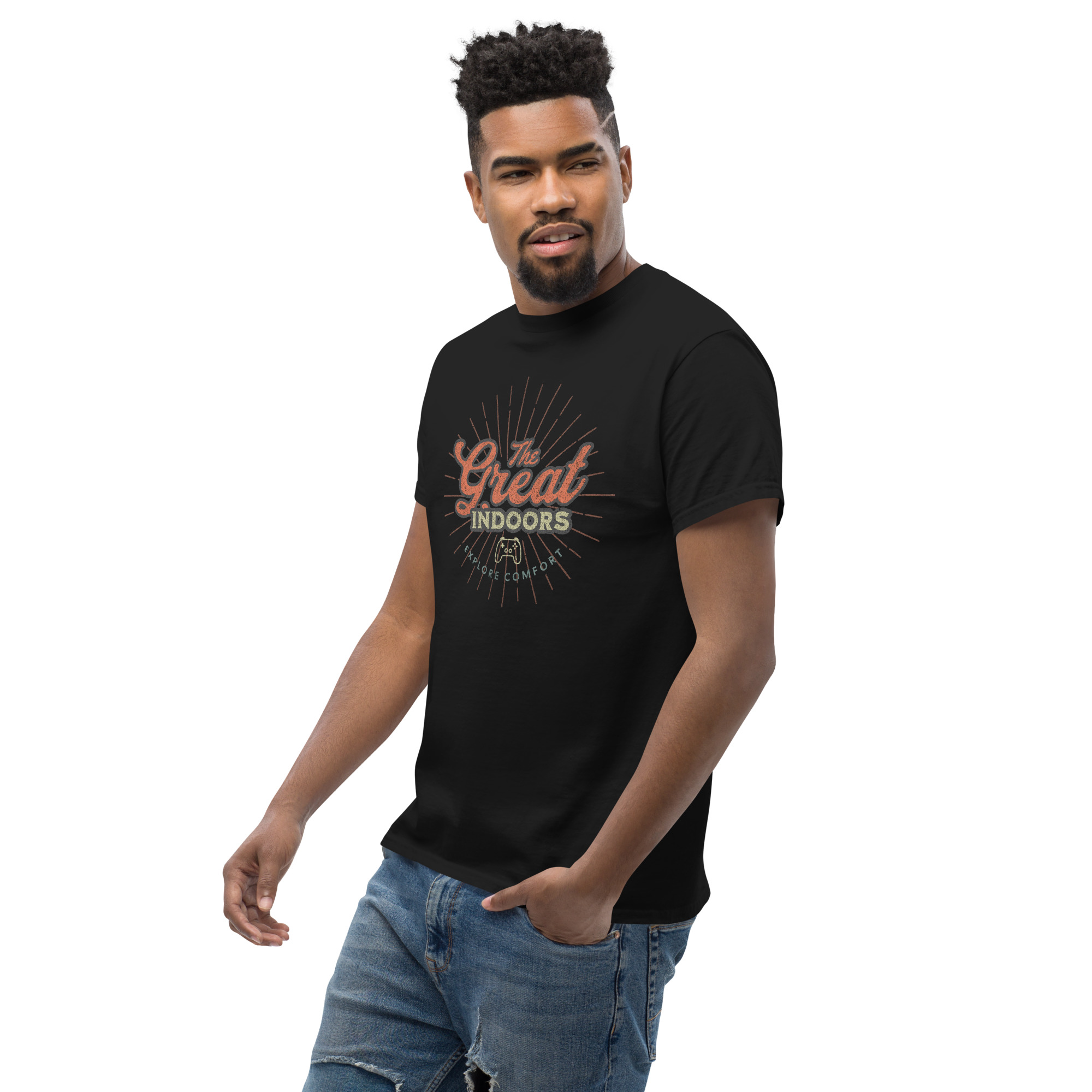 Level Up Your Comfort Game with ‘The Great Indoors’ Raglan Tshirt! – Men’s classic tee - Image 2